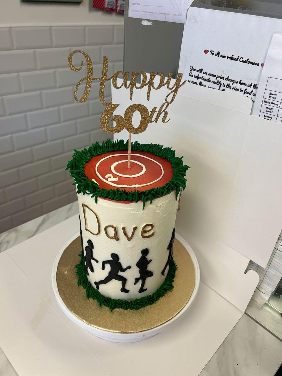 Novelty birthday cake 60th for athlete Doreens Bakery Athboy